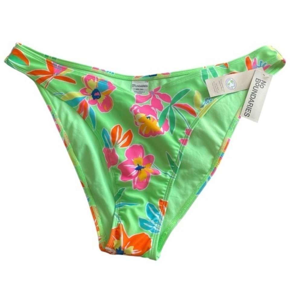 No Boundaries Green Bikini Bottoms with Floral  Size XXL